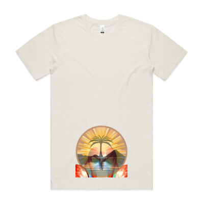 Tropical Flamingo Heart Sunset Merch - Organic Staple Tee Thumbnail