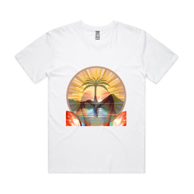 Tropical Flamingo Heart Sunset Merch - Mens Staple Minus Tee Thumbnail