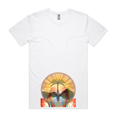 Tropical Flamingo Heart Sunset Merch - Staple Tee Thumbnail