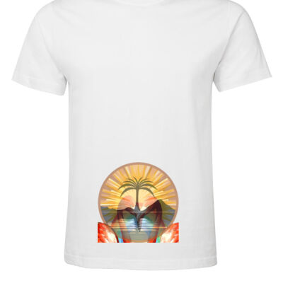 Tropical Flamingo Heart Sunset Merch - Mens Special Tee Thumbnail
