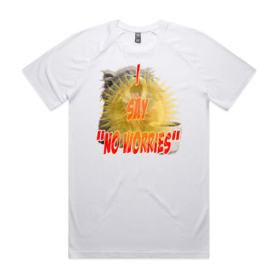 Funny cat illustration with coffee and sunburst - Mens Special Tee - Mens Staple Raglan Tee Thumbnail