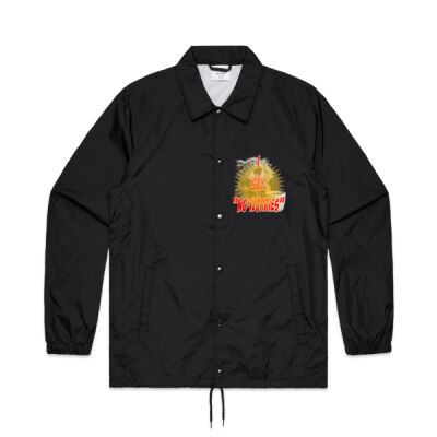 Funny cat illustration with coffee and sunburst - Mens Special Tee - Mens Coach Jacket Thumbnail