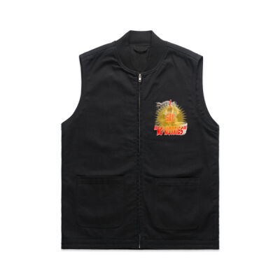 Funny cat illustration with coffee and sunburst - Mens Special Tee - Mens Canvas Heavy Vest Thumbnail