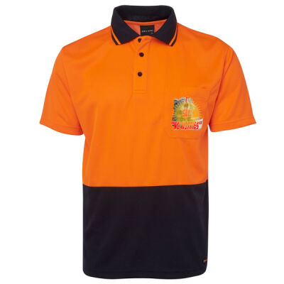 Funny cat illustration with coffee and sunburst - Mens Special Tee - BYO (Bring Your Own) - Hi Vis Thumbnail