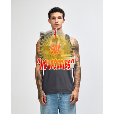 Funny cat illustration with coffee and sunburst - Mens Special Tee - Fine Jersey Unisex Tank Thumbnail