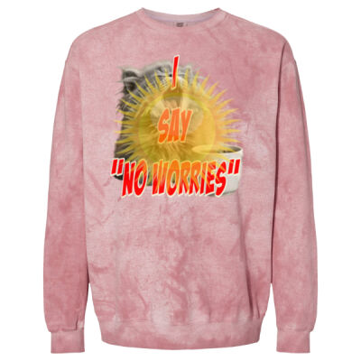 Funny cat illustration with coffee and sunburst - Mens Special Tee -  Color Blast Adult Crewneck Sweatshirt Thumbnail