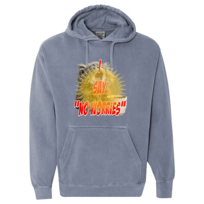 Funny cat illustration with coffee and sunburst - Mens Special Tee -  Adult Pullover Hoodie Thumbnail