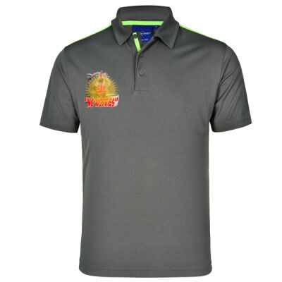Funny cat illustration with coffee and sunburst - Mens Special Tee - Staten Polo Shirt Men's  Thumbnail