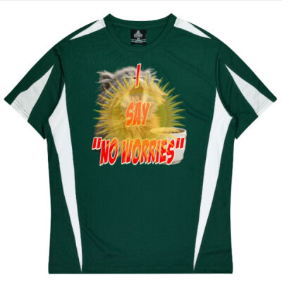 Funny cat illustration with coffee and sunburst - Mens Special Tee - Eureka Mens Tees  Thumbnail