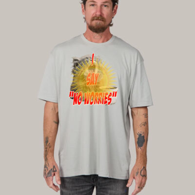 Funny cat illustration with coffee and sunburst - Mens Special Tee - Simple Tee ORGANIC - UNISEX  Thumbnail