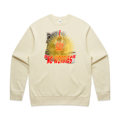 Funny cat illustration with coffee and sunburst - Mens Special Tee - Mens Relax Crew Thumbnail