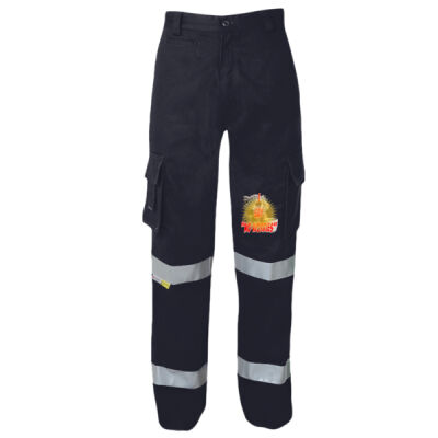 Funny cat illustration with coffee and sunburst - Mens Special Tee - M/Rised Multi Pocket Pant Reflective Tape Thumbnail
