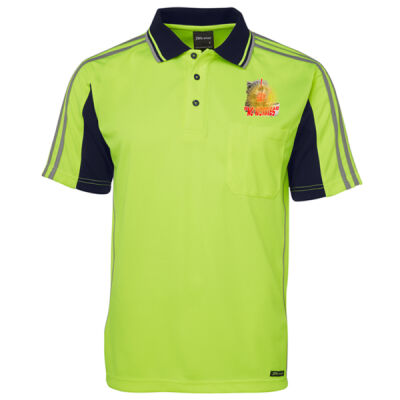 Funny cat illustration with coffee and sunburst - Mens Special Tee - HV 4602.1 S/S ARM TAPE POLO Thumbnail