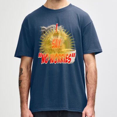 Funny cat illustration with coffee and sunburst - Mens Special Tee - Maxweight Adult Oversized T-Shirt Thumbnail