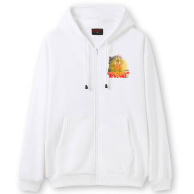 Funny cat illustration with coffee and sunburst - Mens Special Tee - Mens Zip Hoodies with Pocket Thumbnail