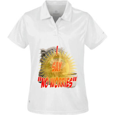 Funny cat illustration with coffee and sunburst - Mens Special Tee - Women's Apollo H2X-Dry Polo Thumbnail