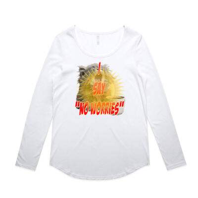 Funny cat illustration with coffee and sunburst - Mens Special Tee - Wo's Mali L/S Tee Thumbnail