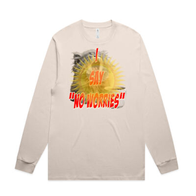 Funny cat illustration with coffee and sunburst - Mens Special Tee - Block L/S Tee Thumbnail