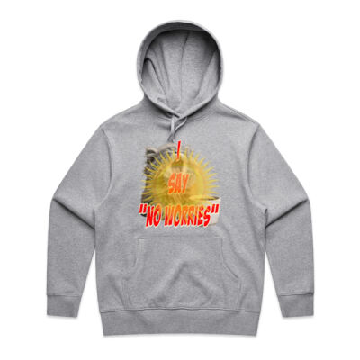 Funny cat illustration with coffee and sunburst - Mens Special Tee - Mens Heavy Hoodie Thumbnail