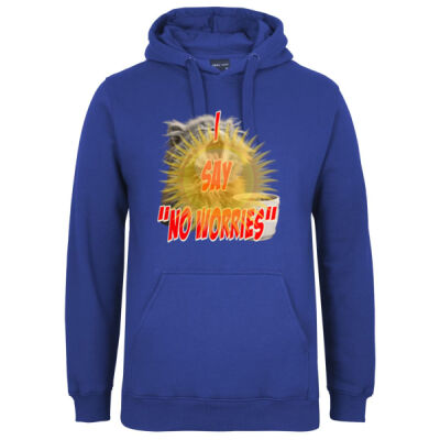 Funny cat illustration with coffee and sunburst - Mens Special Tee - Fleecy Hoodie Thumbnail