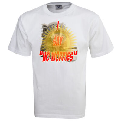 Funny cat illustration with coffee and sunburst - Mens Special Tee - Premium Pre-Shrunk Cotton T-Shirt  Thumbnail