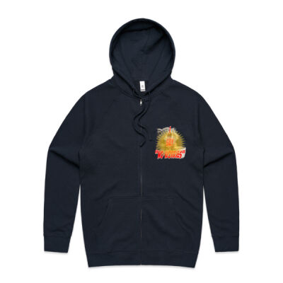 Funny cat illustration with coffee and sunburst - Mens Special Tee - Supply Zip Hood Thumbnail