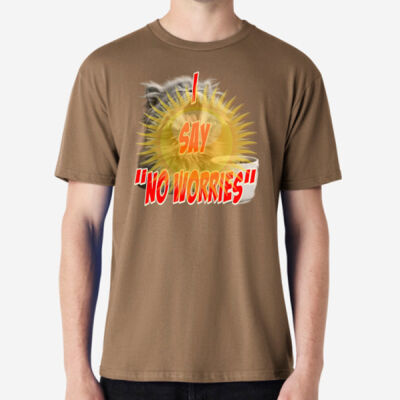 Funny cat illustration with coffee and sunburst - Mens Special Tee - Adult Midweight Classic-Fit Crew Tee Thumbnail