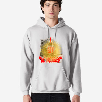 Funny cat illustration with coffee and sunburst - Mens Special Tee - Adult Hooded Sweatshirt Thumbnail