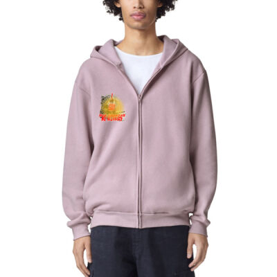 Funny cat illustration with coffee and sunburst - Mens Special Tee - Classic-Fit Full Zip-up Hoodie Thumbnail