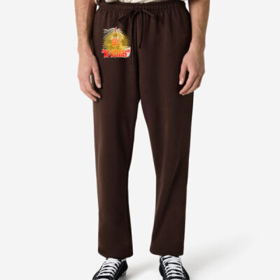 Funny cat illustration with coffee and sunburst - Mens Special Tee - Reflex Fleece Unisex Sweatpants Thumbnail