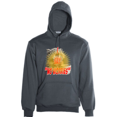 Funny cat illustration with coffee and sunburst - Mens Special Tee - Unisex Adults Pull Over Hoodie Thumbnail