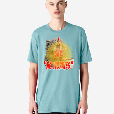 Funny cat illustration with coffee and sunburst - Mens Special Tee - CVC Unisex T-Shirt Thumbnail