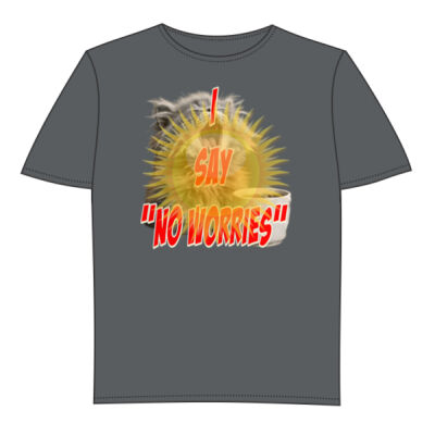 Funny cat illustration with coffee and sunburst - Mens Special Tee - Fine Jersey Unisex T-Shirt Thumbnail