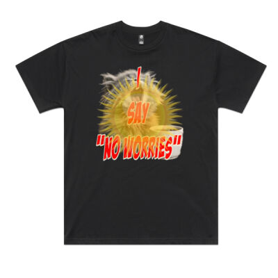 Funny cat illustration with coffee and sunburst - Mens Special Tee - Classic Oversized Tee Thumbnail