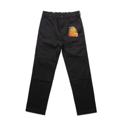 Funny cat illustration with coffee and sunburst - Mens Special Tee - Mens Canvas Pants Thumbnail