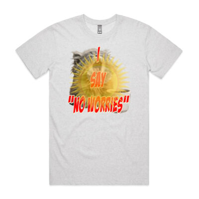 Funny cat illustration with coffee and sunburst - Mens Special Tee - Marle Staple Tee Thumbnail