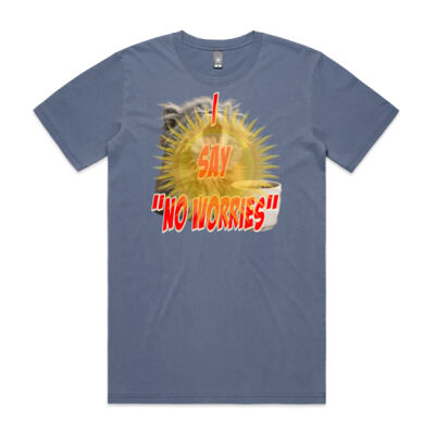 Funny cat illustration with coffee and sunburst - Mens Special Tee - Mens Faded Tee Thumbnail