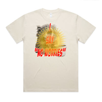 Funny cat illustration with coffee and sunburst - Mens Special Tee - Block Oversized Tee Thumbnail