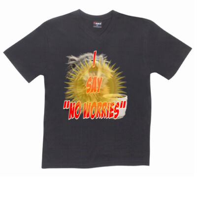 Funny cat illustration with coffee and sunburst - Mens Special Tee - Mens V-Neck Tee Thumbnail
