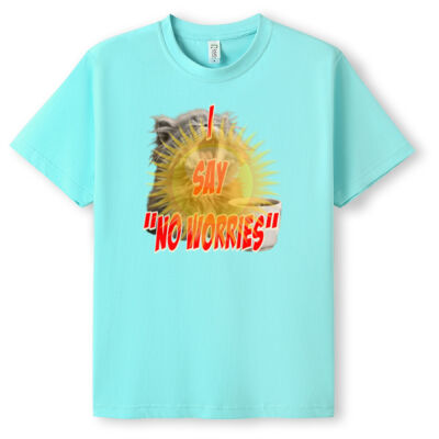 Funny cat illustration with coffee and sunburst - Mens Special Tee - Unisex Modern Fit Tee Thumbnail