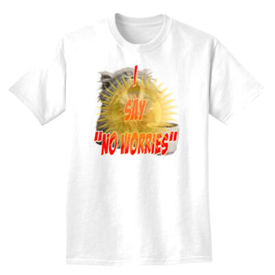 Funny cat illustration with coffee and sunburst - Mens Special Tee - Heavyweight Adult T-Shirt Thumbnail