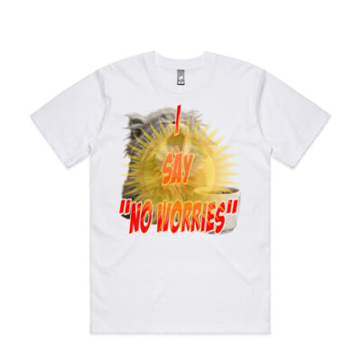 Funny cat illustration with coffee and sunburst - Mens Special Tee - Mens Classic Minus Tee  Thumbnail