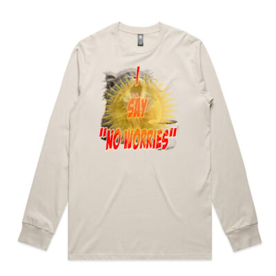 Funny cat illustration with coffee and sunburst - Mens Special Tee - Classic L/S Tee Thumbnail