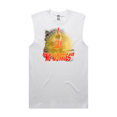 Funny cat illustration with coffee and sunburst - Mens Special Tee - Classic Tank  Thumbnail