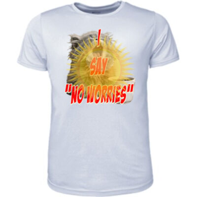 Funny cat illustration with coffee and sunburst - Mens Special Tee - Mens Brushed Tee Shirt Thumbnail