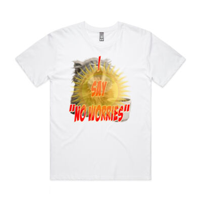 Funny cat illustration with coffee and sunburst - Mens Special Tee - Mens Staple Minus Tee Thumbnail