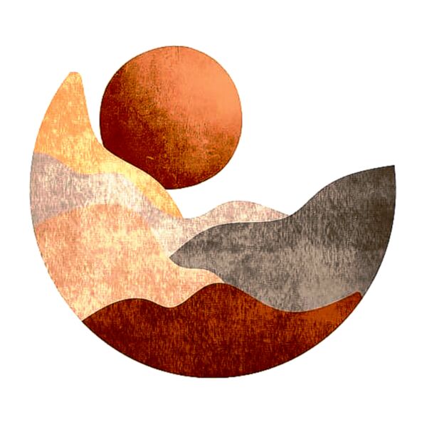Boho Landscape Sun Sunset Design Round Circle0 Thumbnail